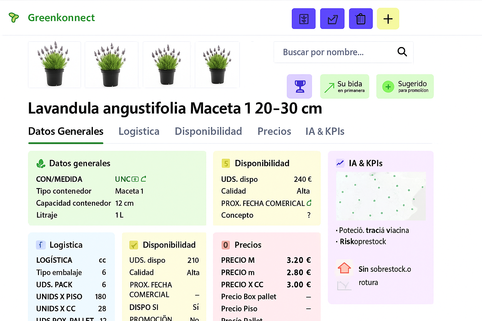 Ficha SaaS Greenkonnect para gestión de viveros